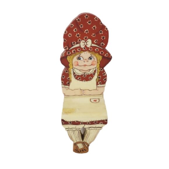 Wooden Grandmother & Granddaughter Mantle Sitter Decor Folk Art Shelf Accent - Picture 4 of 9